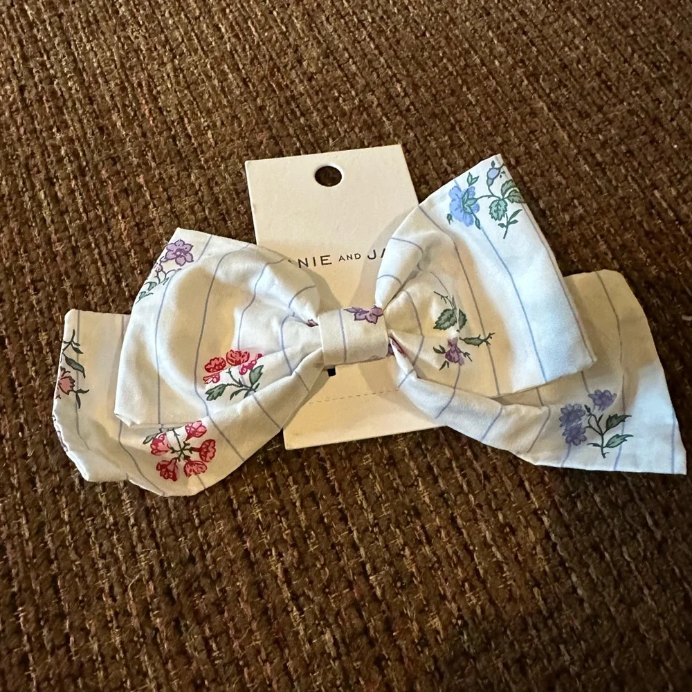 JANIE and JACK Girl Jet Ivory Floral Stripe Floral Stripe Barrette
